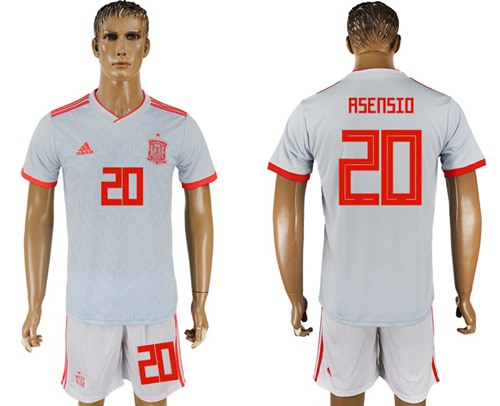 Spain #20 Asensio Away Soccer Country Jersey
